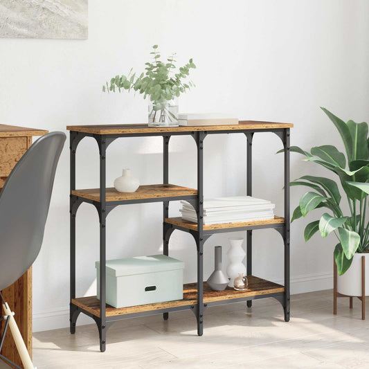 Konzolasztal polcokkal Öreg fa 80 x 29 x 75 cm Faanyag