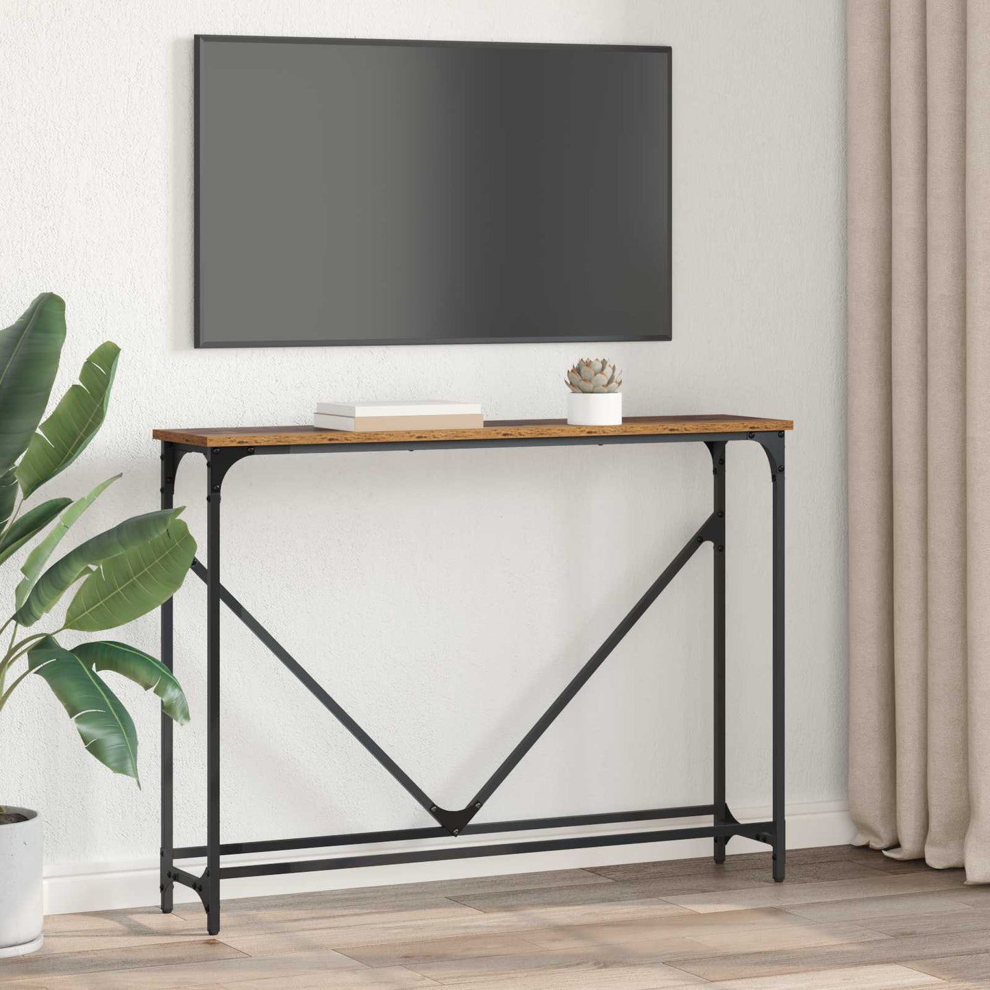 Konzolasztal Öreg fa 102 x 23 x 75 cm Szerelt Fa