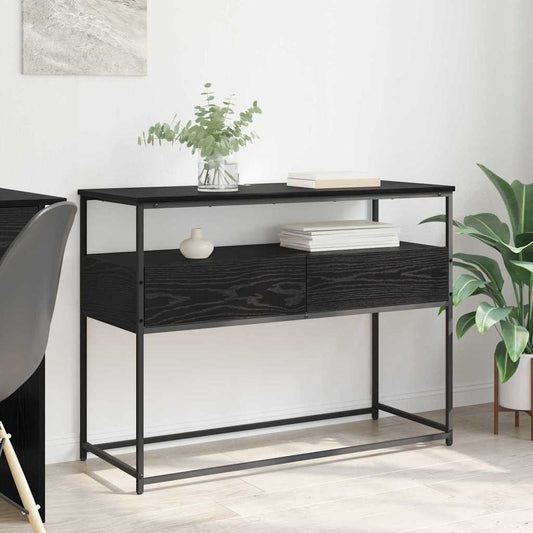 Konzolasztal Fekete tölgy 100 x 40 x 75 cm Szerelt Fa