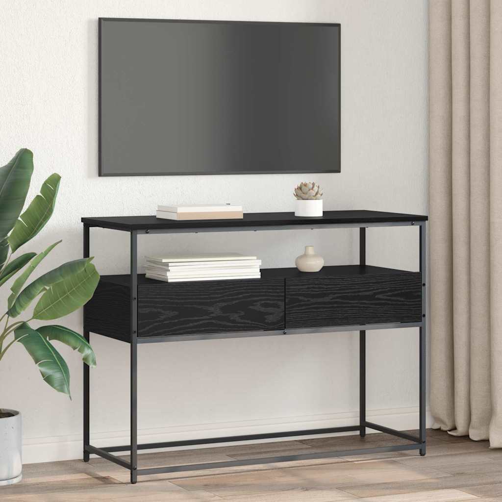 Konzolasztal Fekete tölgy 100 x 40 x 75 cm Szerelt Fa