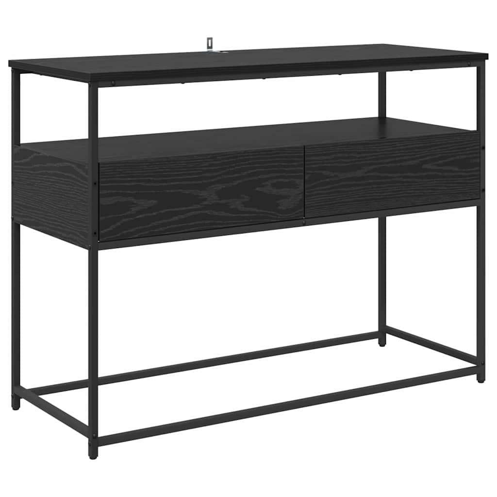 Konzolasztal Fekete tölgy 100 x 40 x 75 cm Szerelt Fa
