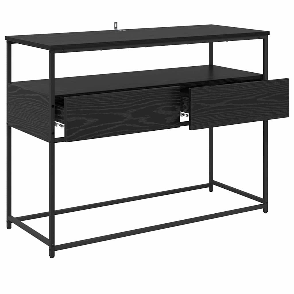 Konzolasztal Fekete tölgy 100 x 40 x 75 cm Szerelt Fa