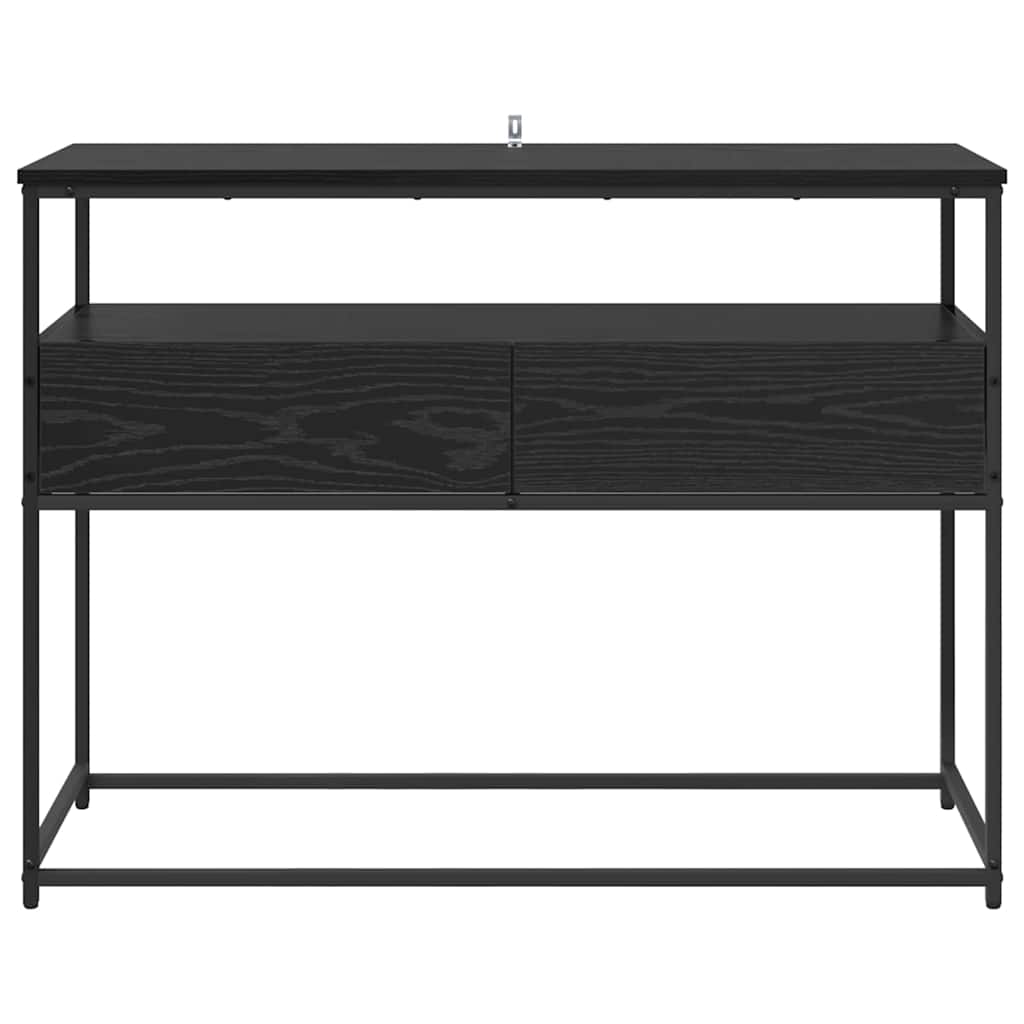 Konzolasztal Fekete tölgy 100 x 40 x 75 cm Szerelt Fa