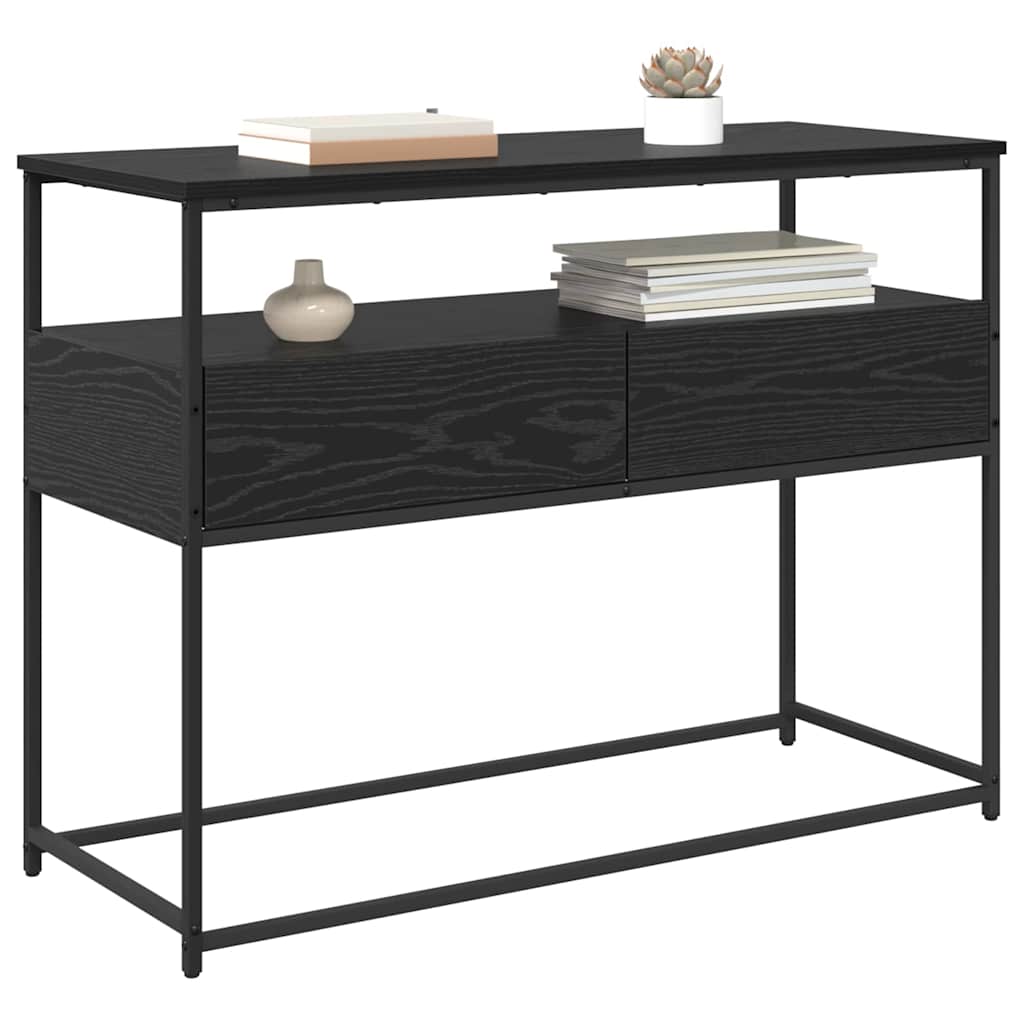 Konzolasztal Fekete tölgy 100 x 40 x 75 cm Szerelt Fa