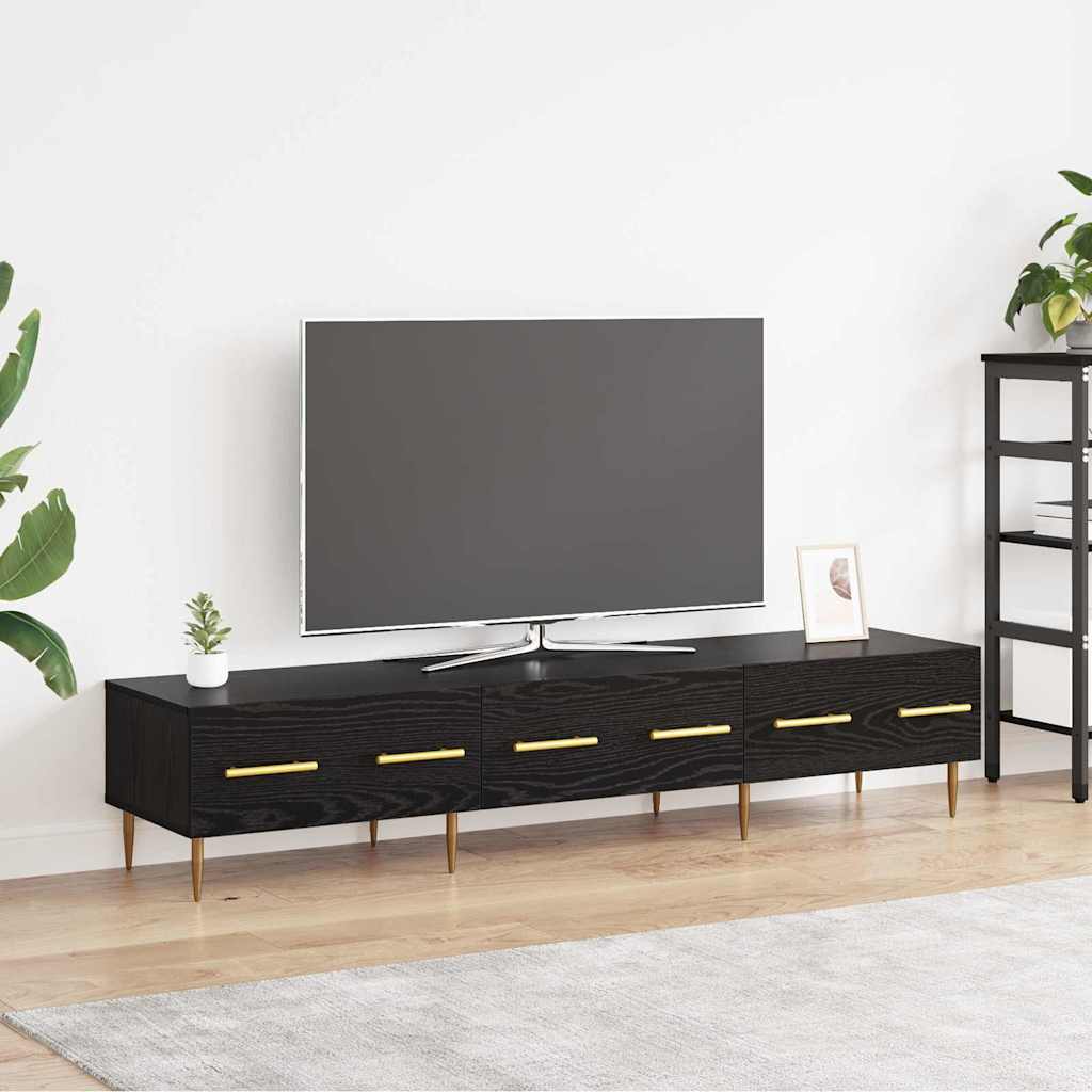 TV szekrény 150 x 36 x 30 cm Fekete tölgy Szerelt Fa