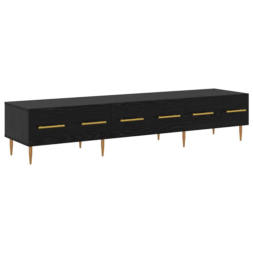 TV szekrény 150 x 36 x 30 cm Fekete tölgy Szerelt Fa