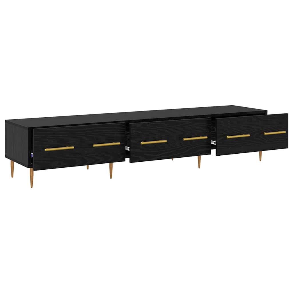 TV szekrény 150 x 36 x 30 cm Fekete tölgy Szerelt Fa