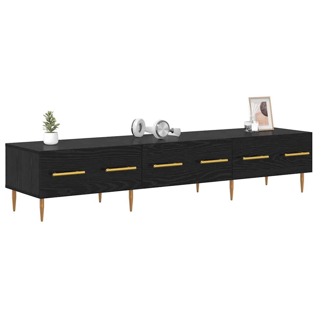 TV szekrény 150 x 36 x 30 cm Fekete tölgy Szerelt Fa