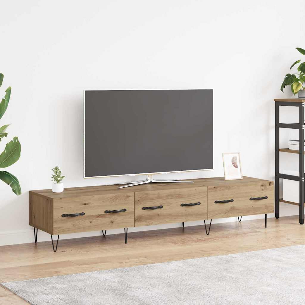 TV szekrény 150 x 36 x 30 cm kézműves tölgy Szerelt Fa