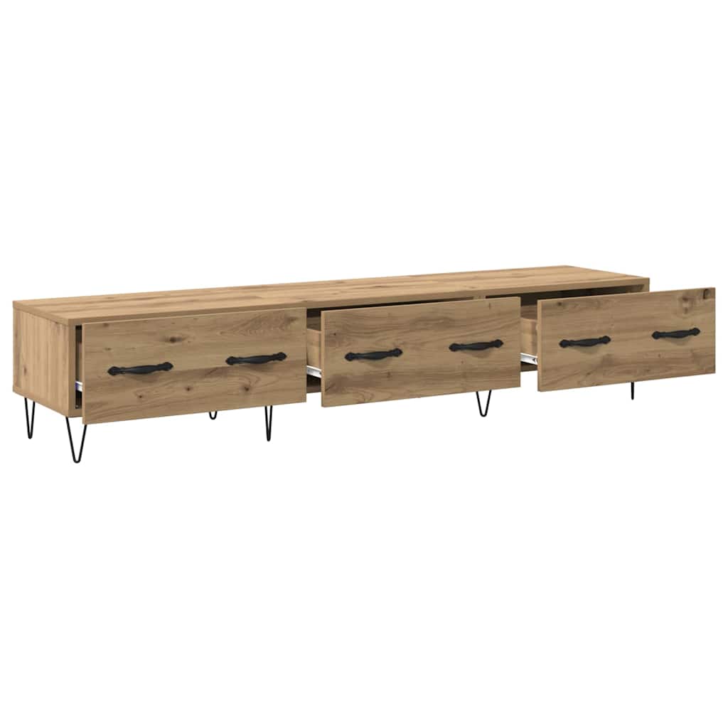 TV szekrény 150 x 36 x 30 cm kézműves tölgy Szerelt Fa