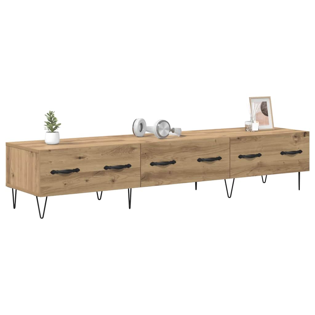 TV szekrény 150 x 36 x 30 cm kézműves tölgy Szerelt Fa