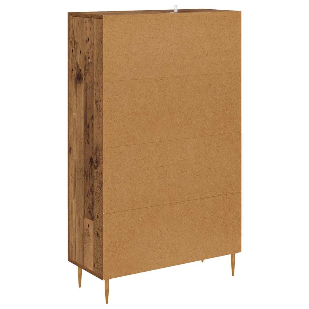 Magasfiú fiókkal Öreg fa 69,5 x 31 x 115 cm Műanyag Fa és Üveg