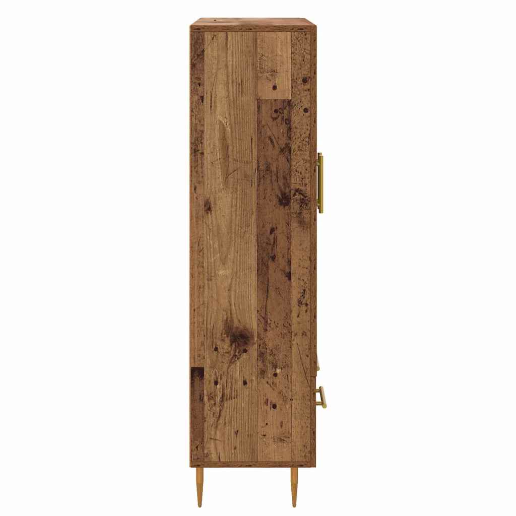 Magasfiú fiókkal Öreg fa 69,5 x 31 x 115 cm Műanyag Fa és Üveg