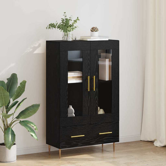 Magasfiú Fekete tölgy 69,5 x 31 x 115 cm Műanyag Fa és Üveg