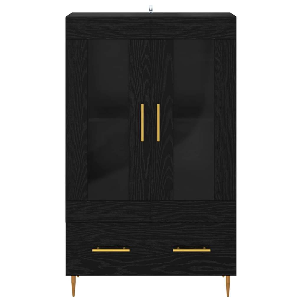 Magasfiú Fekete tölgy 69,5 x 31 x 115 cm Műanyag Fa és Üveg
