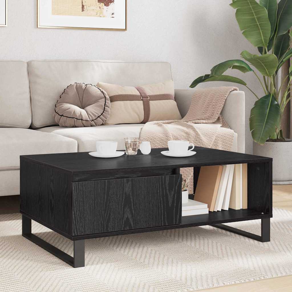 Dohányzóasztal Fekete tölgy 90 x 60 x 35 cm Szerelt Fa