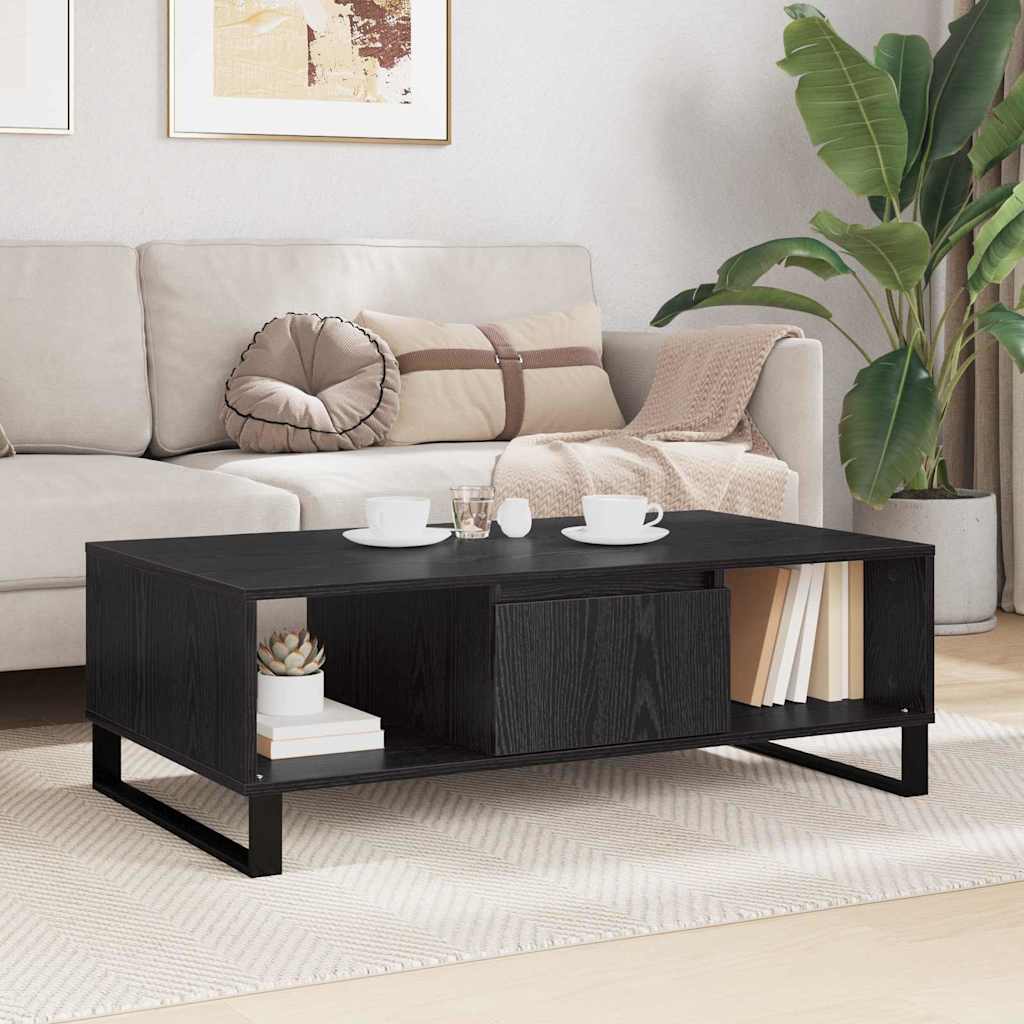 Dohányzóasztal Fekete tölgy 104 x 60 x 35 cm Szerelt Fa