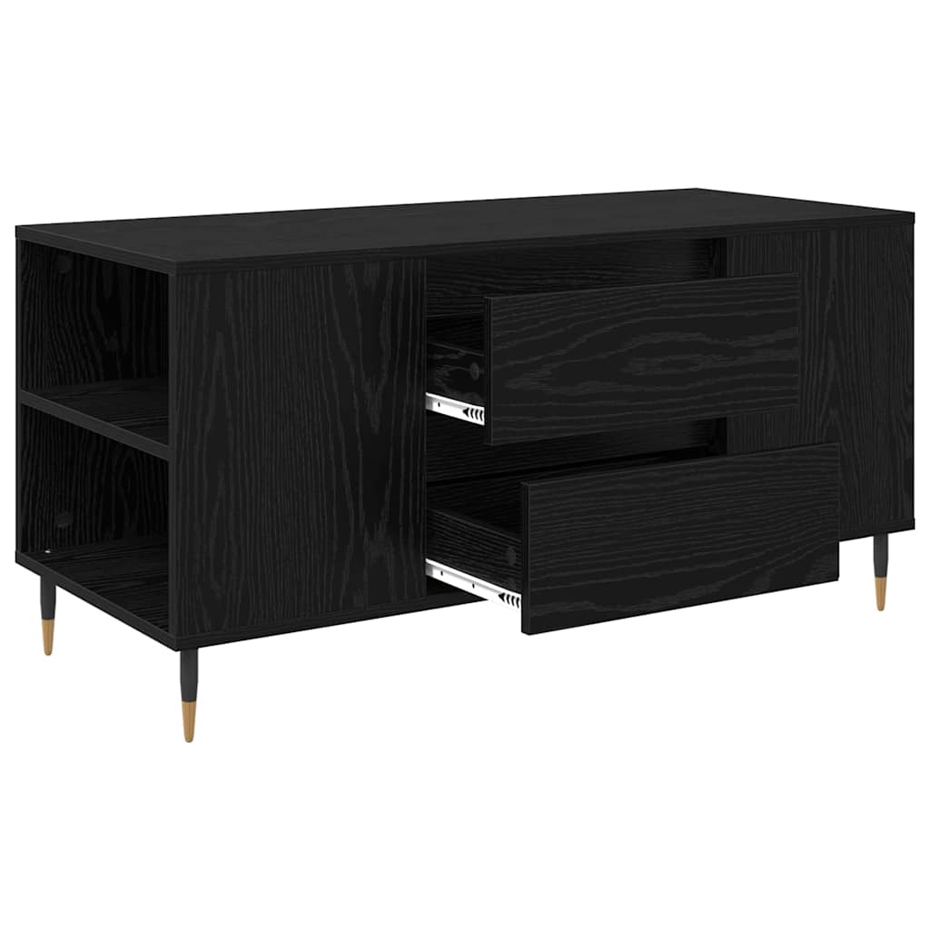 Dohányzóasztal Fekete tölgy 102 x 44,5 x 50 cm Szerelt Fa