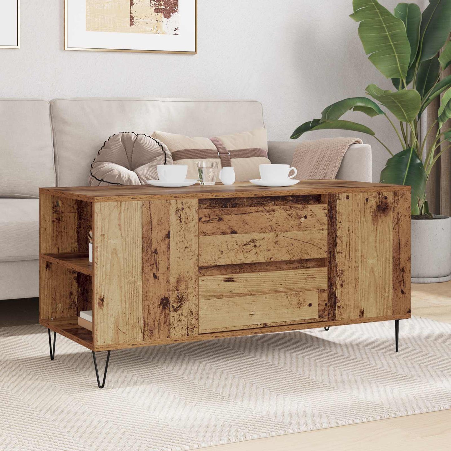 Dohányzóasztal Öreg fa 102 x 44,5 x 50 cm Szerelt Fa