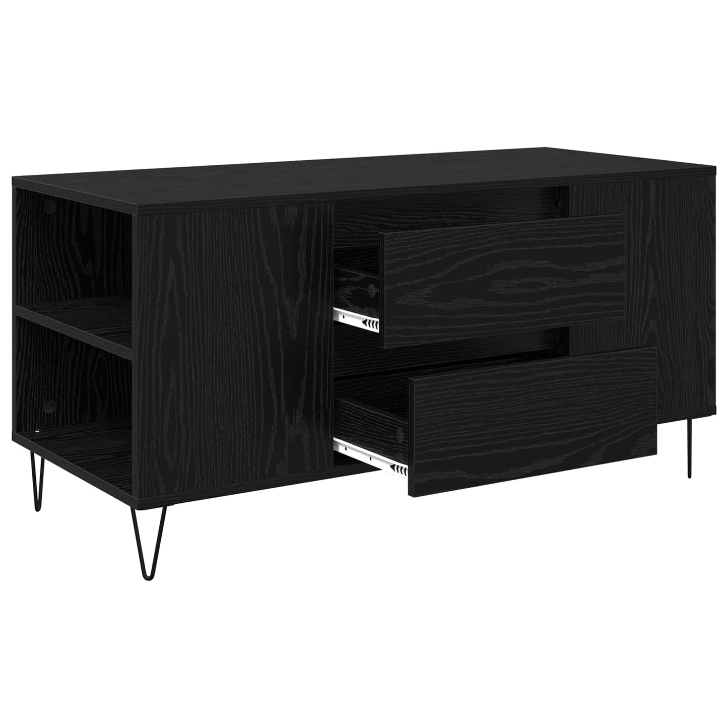 Dohányzóasztal Fekete tölgy 102 x 44,5 x 50 cm Szerelt Fa
