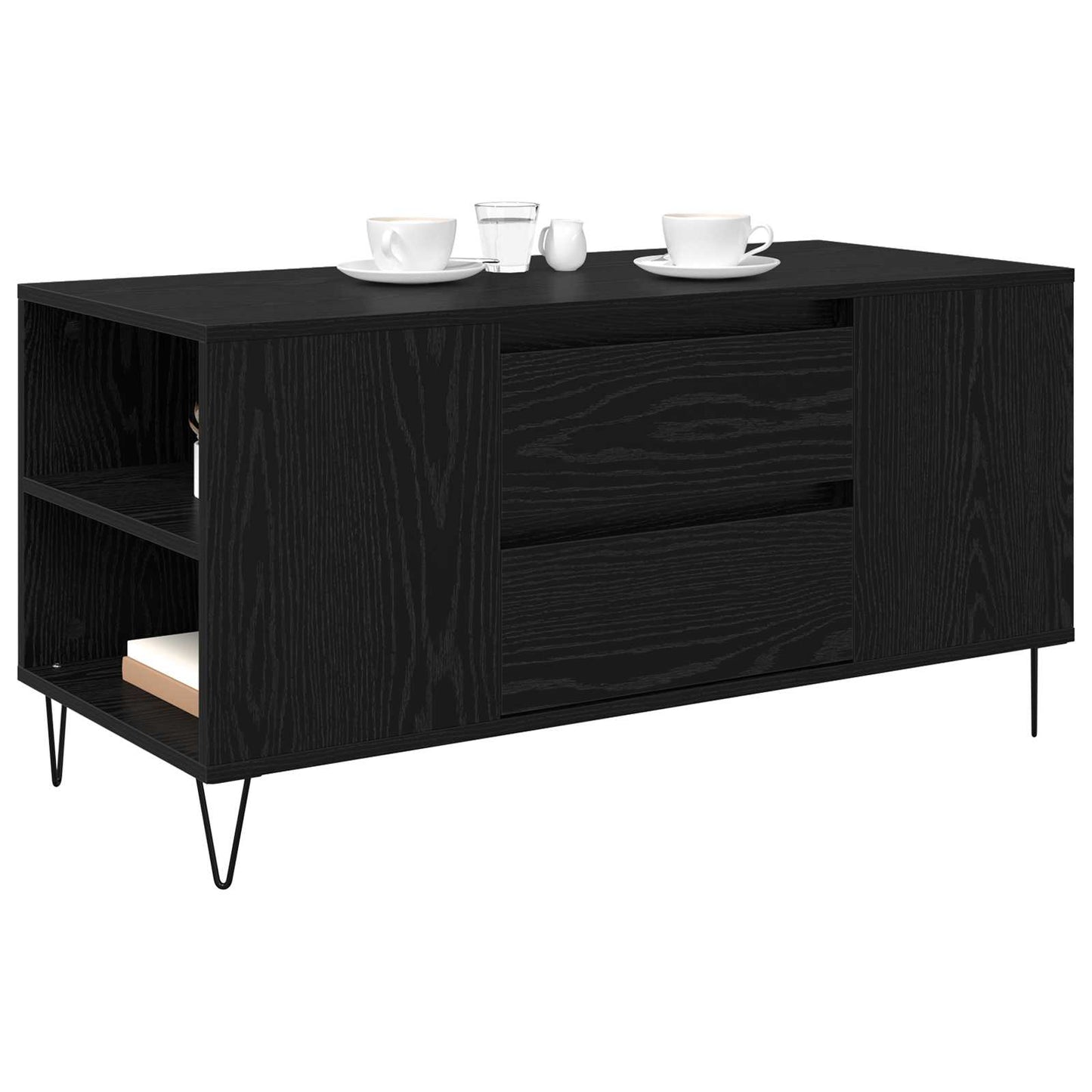 Dohányzóasztal Fekete tölgy 102 x 44,5 x 50 cm Szerelt Fa