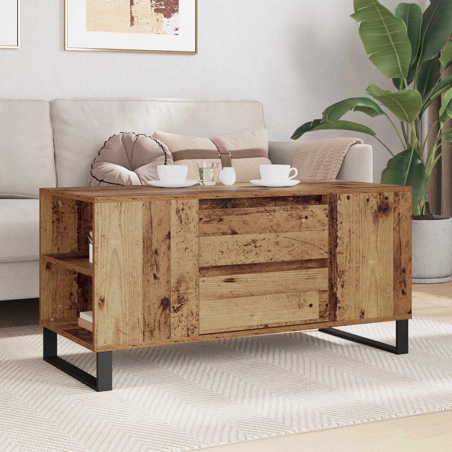 Dohányzóasztal Öreg fa 102 x 44,5 x 50 cm Szerelt Fa
