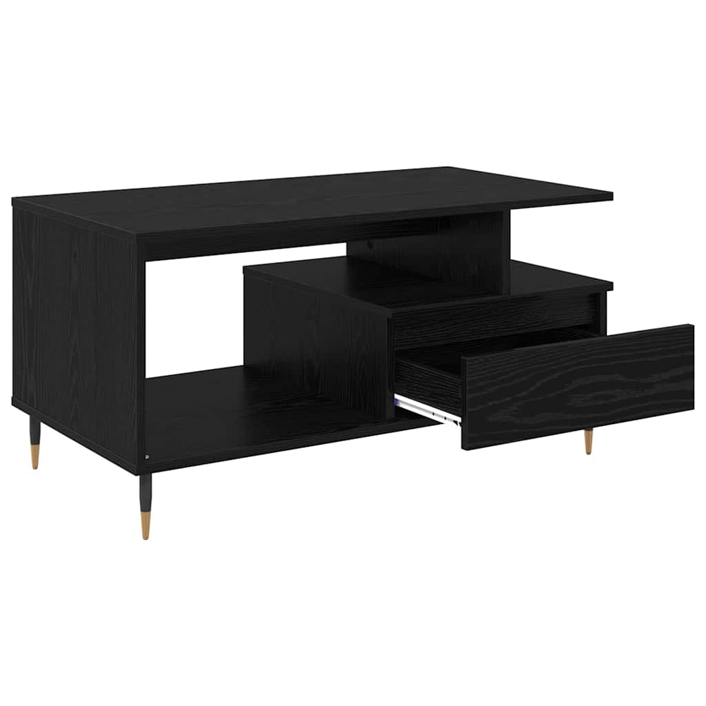 Dohányzóasztal Fekete tölgy 90 x 49 x 45 cm Szerelt Fa