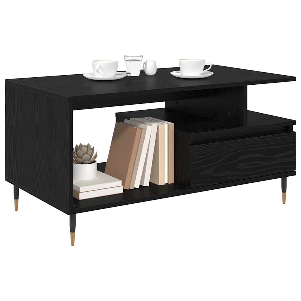Dohányzóasztal Fekete tölgy 90 x 49 x 45 cm Szerelt Fa