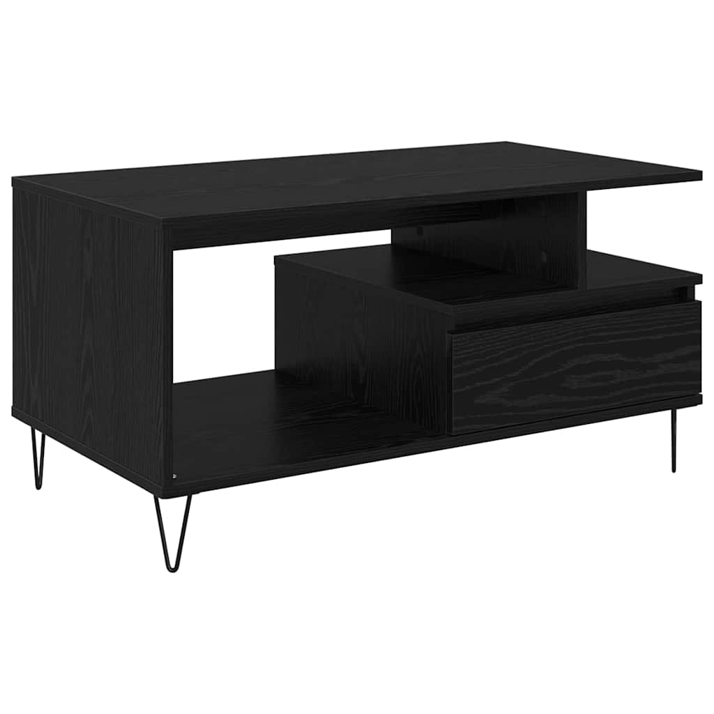 Dohányzóasztal Fekete tölgy 90 x 49 x 45 cm Szerelt Fa