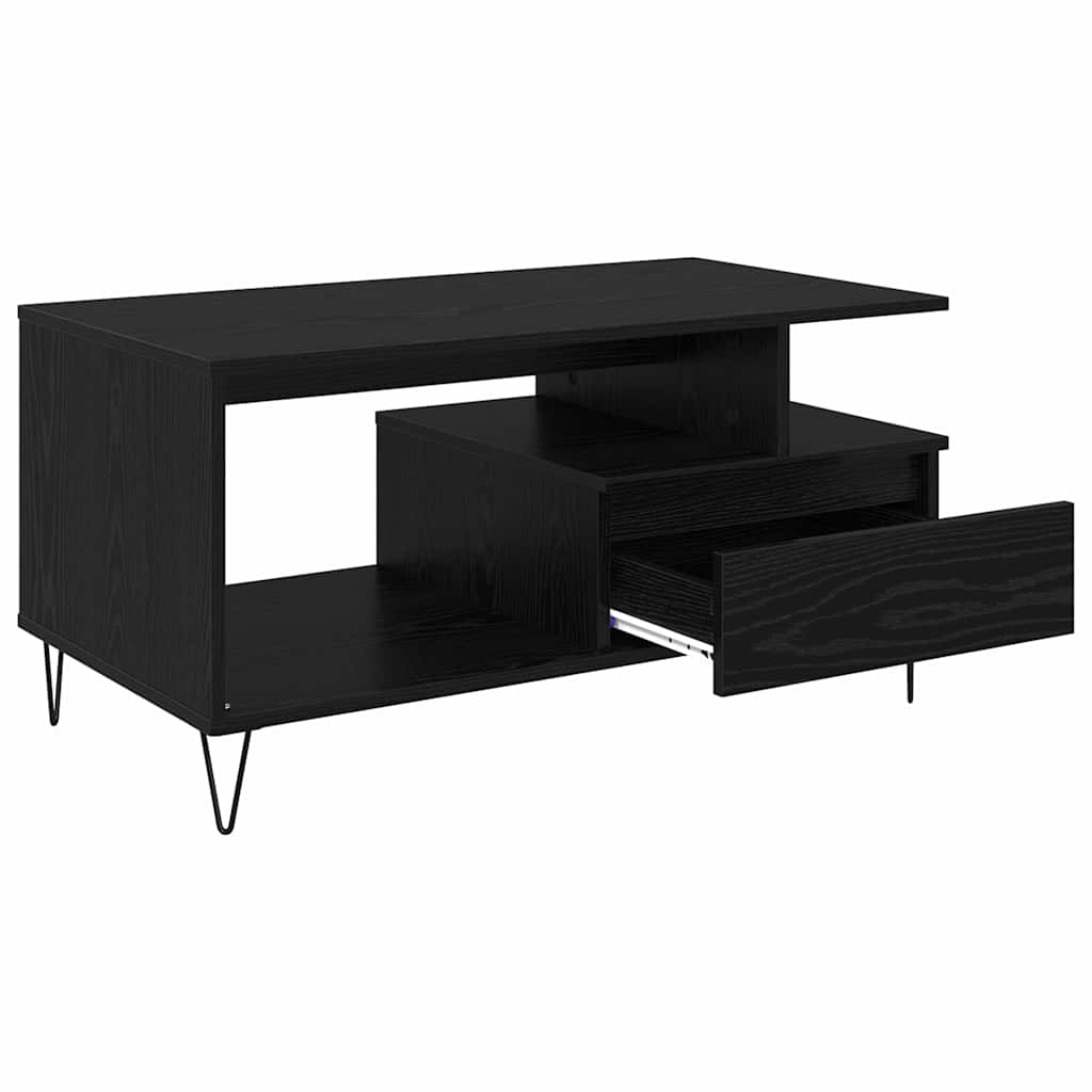 Dohányzóasztal Fekete tölgy 90 x 49 x 45 cm Szerelt Fa