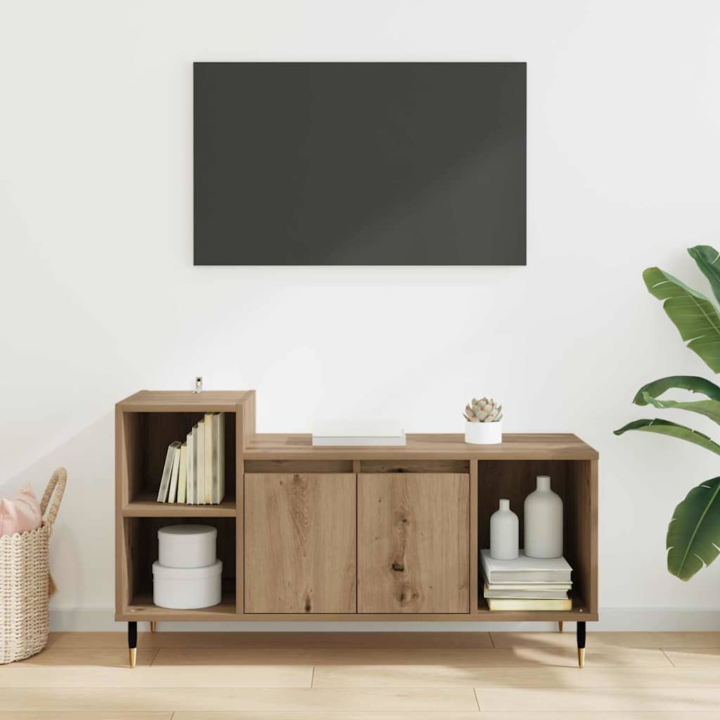 TV szekrény 100 x 35 x 55 cm Artisan tölgy Szerelt Fa