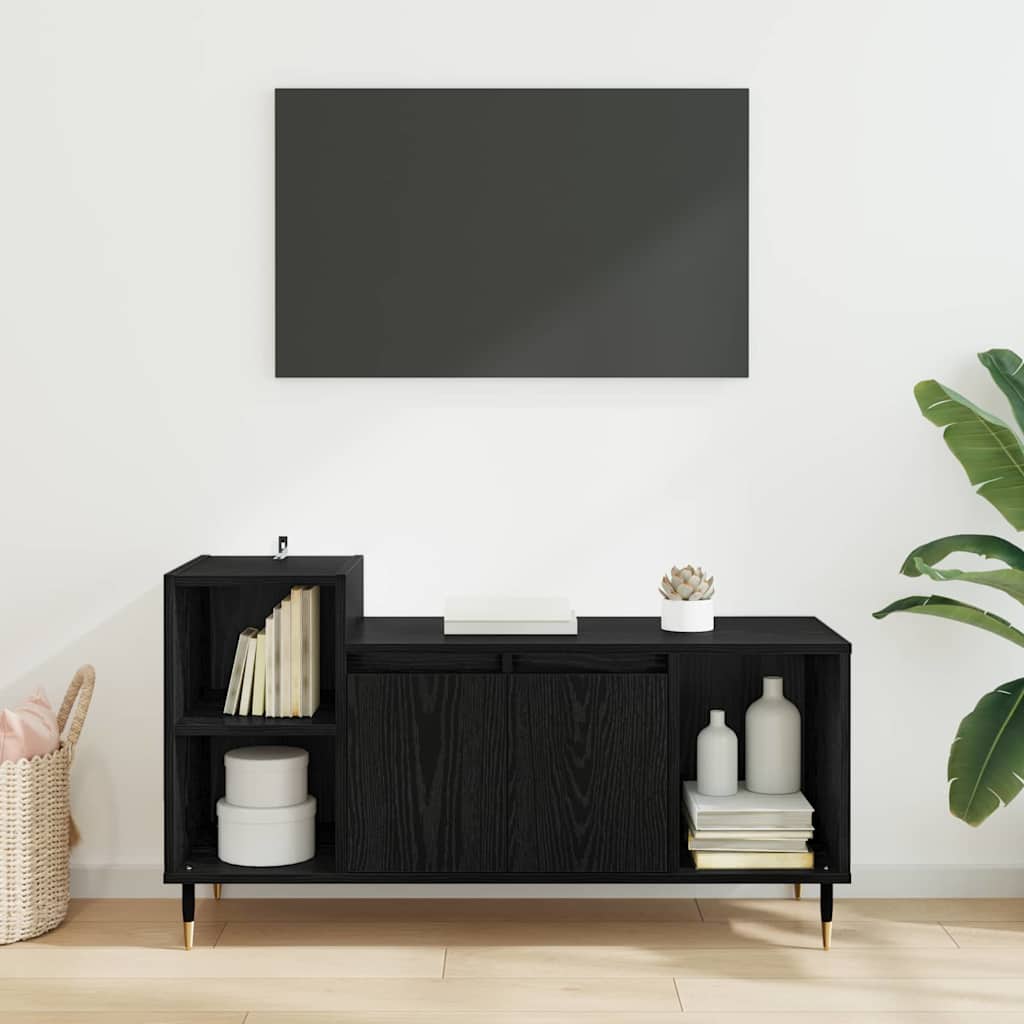 TV szekrény 100 x 35 x 55 cm Fekete tölgy Szerelt Fa