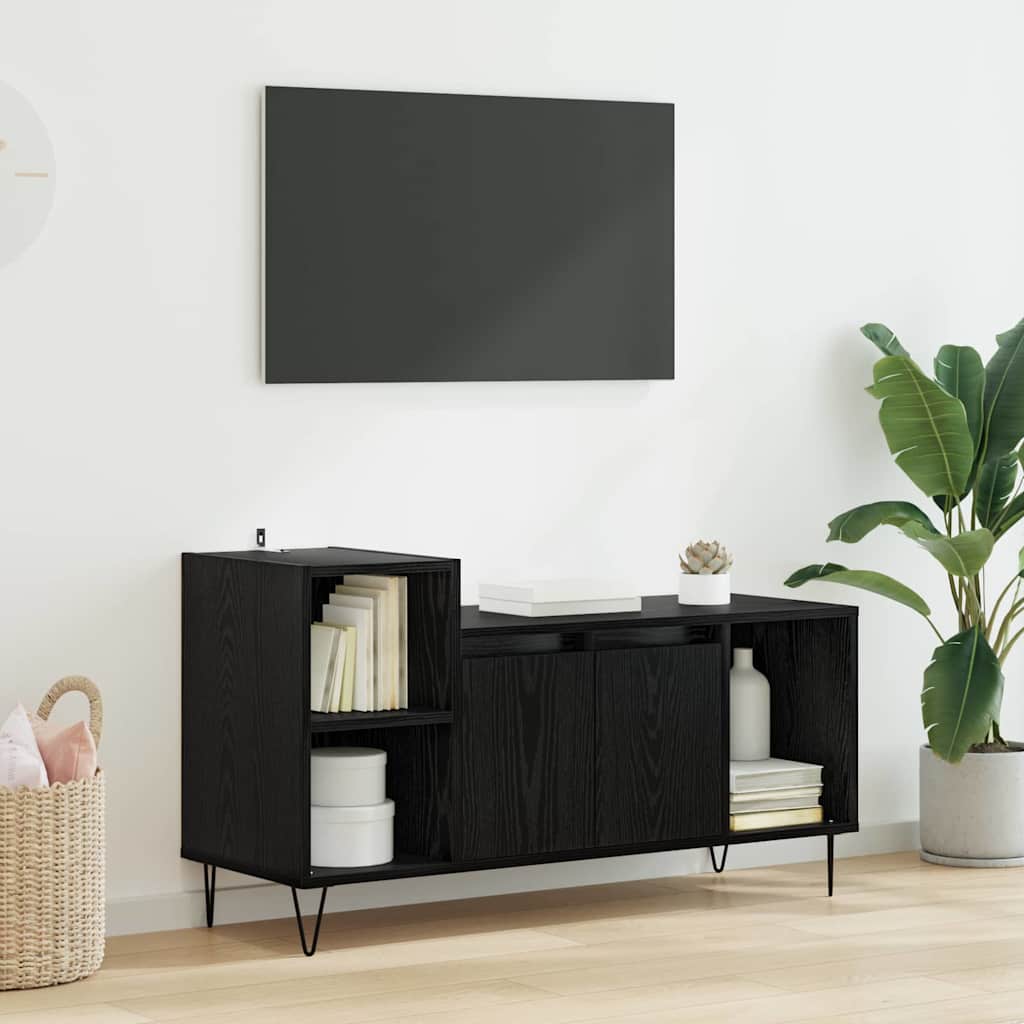 TV szekrény 100 x 35 x 55 cm Fekete tölgy Szerelt Fa
