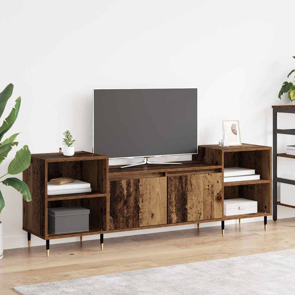 TV szekrény 160 x 35 x 55 cm Öreg fa Szerelt Fa