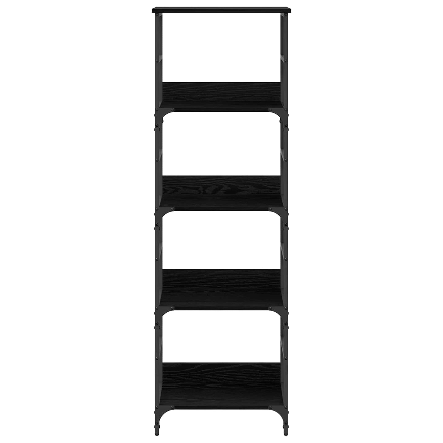 Könyvespolc 4 szintes 50 x 33 x 153 cm Szerelt Fa Fekete tölgy