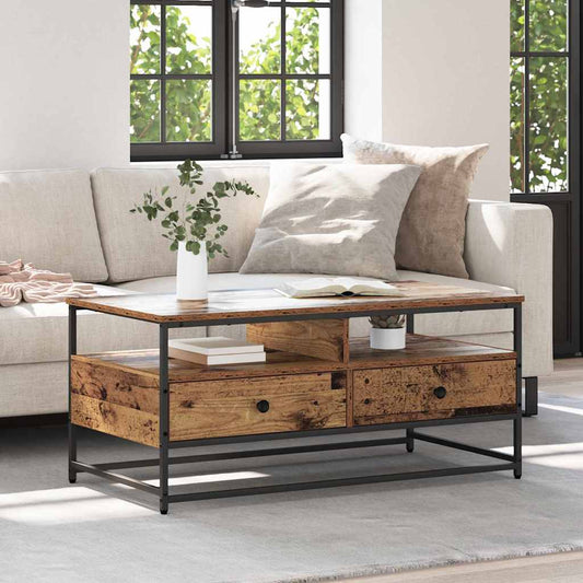 Dohányzóasztal fiókkal Öreg fa 100 x 51 x 45 cm Faanyag