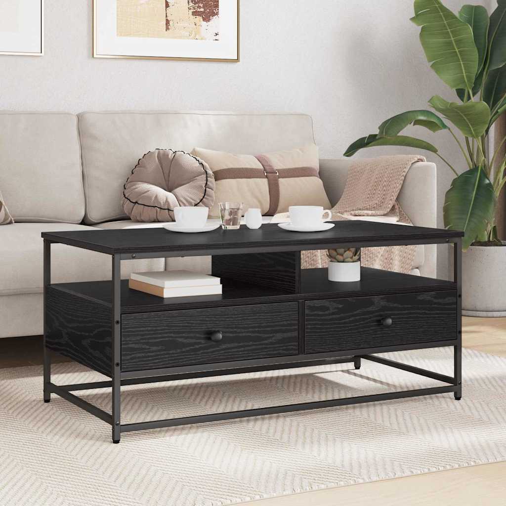 Dohányzóasztal Fekete tölgy 100 x 51 x 45 cm Szerelt Fa