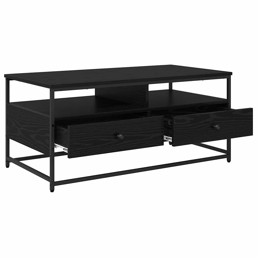 Dohányzóasztal Fekete tölgy 100 x 51 x 45 cm Szerelt Fa