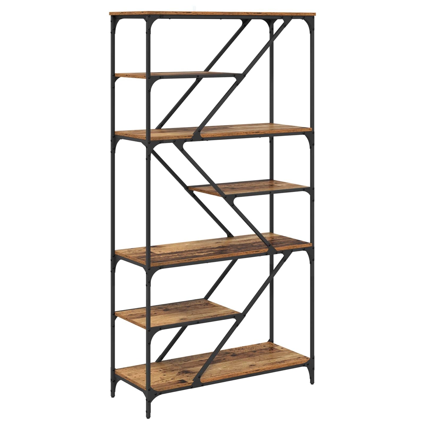 Könyvespolc 9 szintes 91 x 36 x 176 cm Szerelt Fa Öreg fa