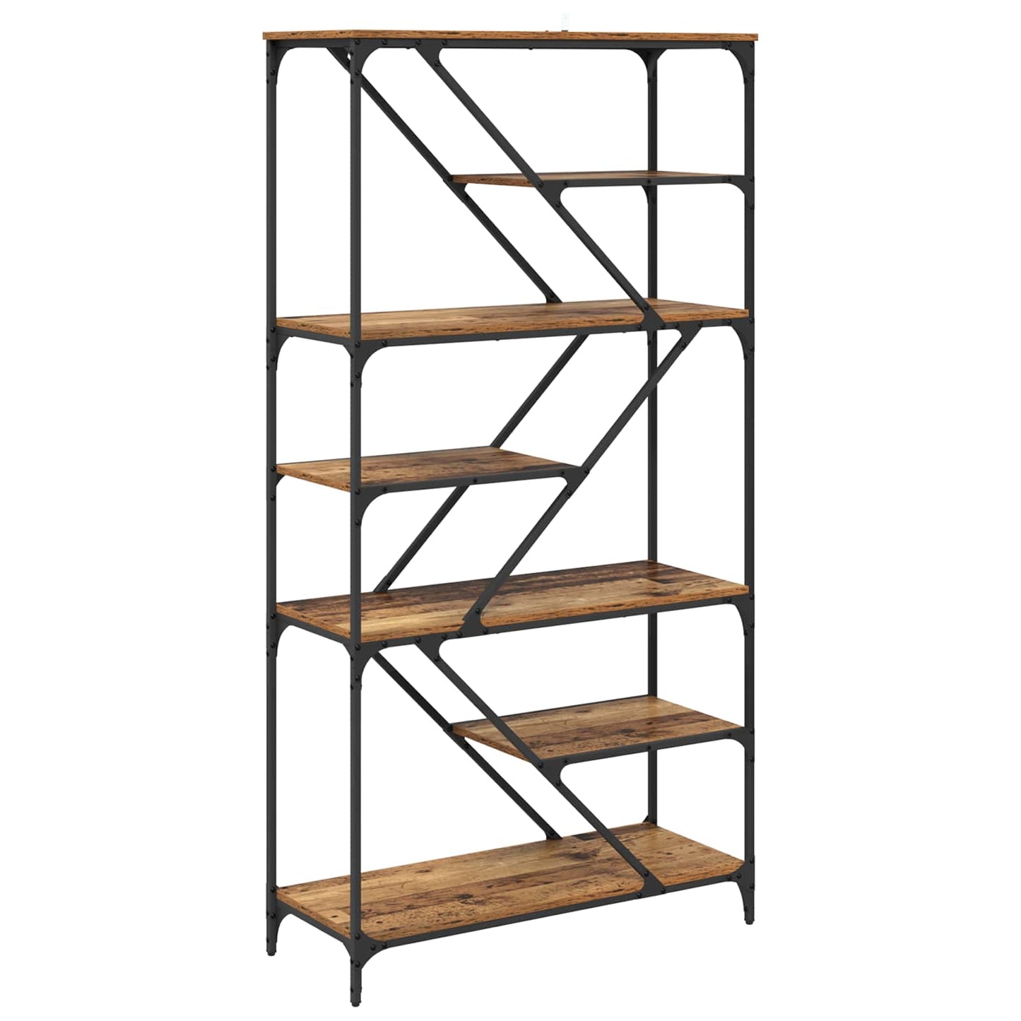Könyvespolc 9 szintes 91 x 36 x 176 cm Szerelt Fa Öreg fa