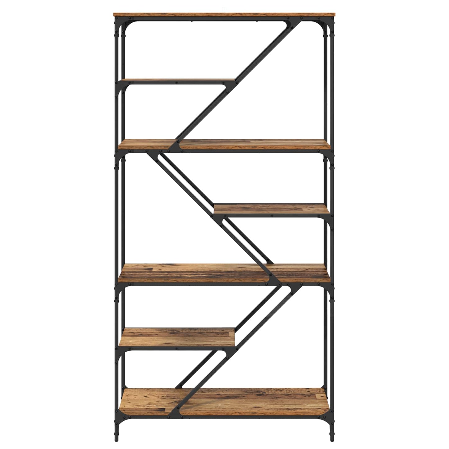 Könyvespolc 9 szintes 91 x 36 x 176 cm Szerelt Fa Öreg fa