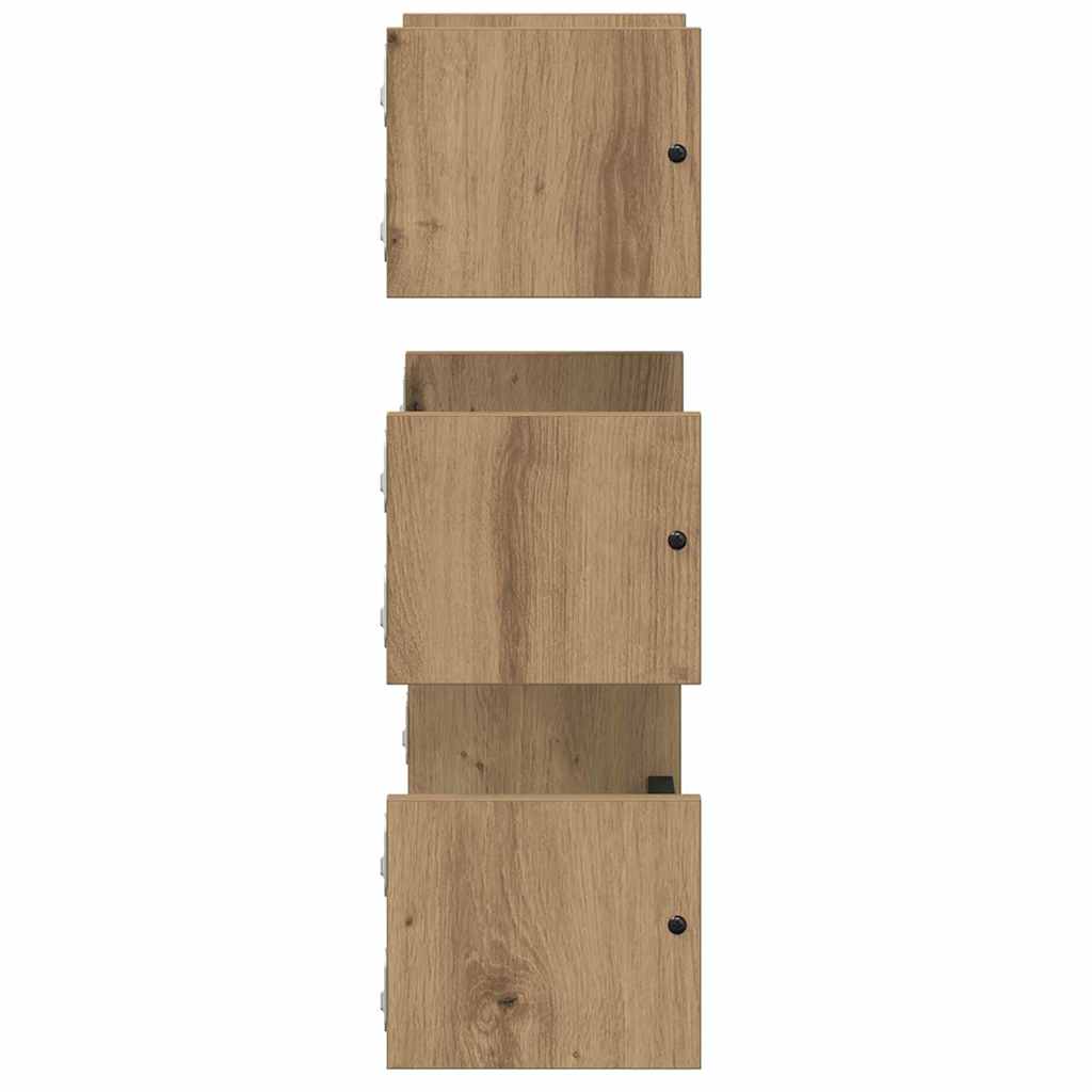 Fali polc készlet 3 pcs Artisan tölgy 40x16x14cm Szerelt Fa