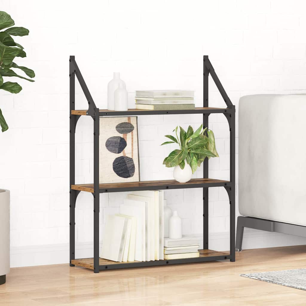 Falpolc polcokkal tárolóval Öreg fa 60 x 21 x 78,5 cm Faanyag
