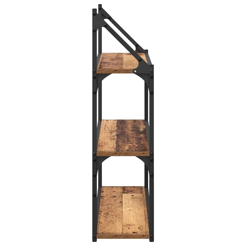 Falpolc polcokkal tárolóval Öreg fa 60 x 21 x 78,5 cm Faanyag
