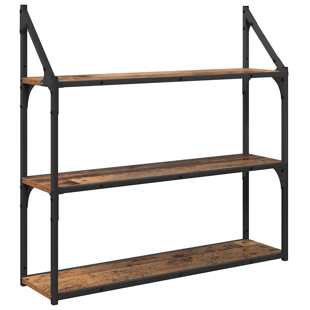 Falpolc polcokkal tárolóval Öreg fa 80 x 21 x 78,5 cm Faanyag