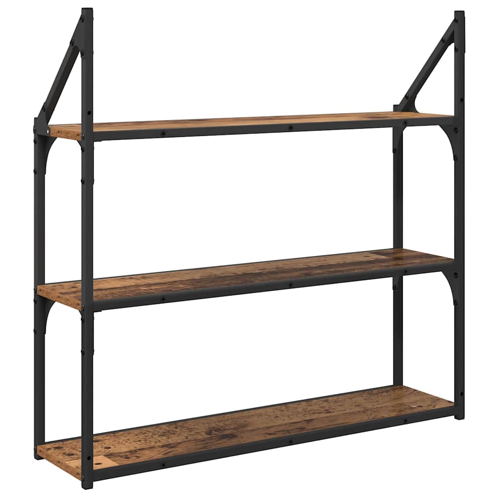 Falpolc polcokkal tárolóval Öreg fa 80 x 21 x 78,5 cm Faanyag