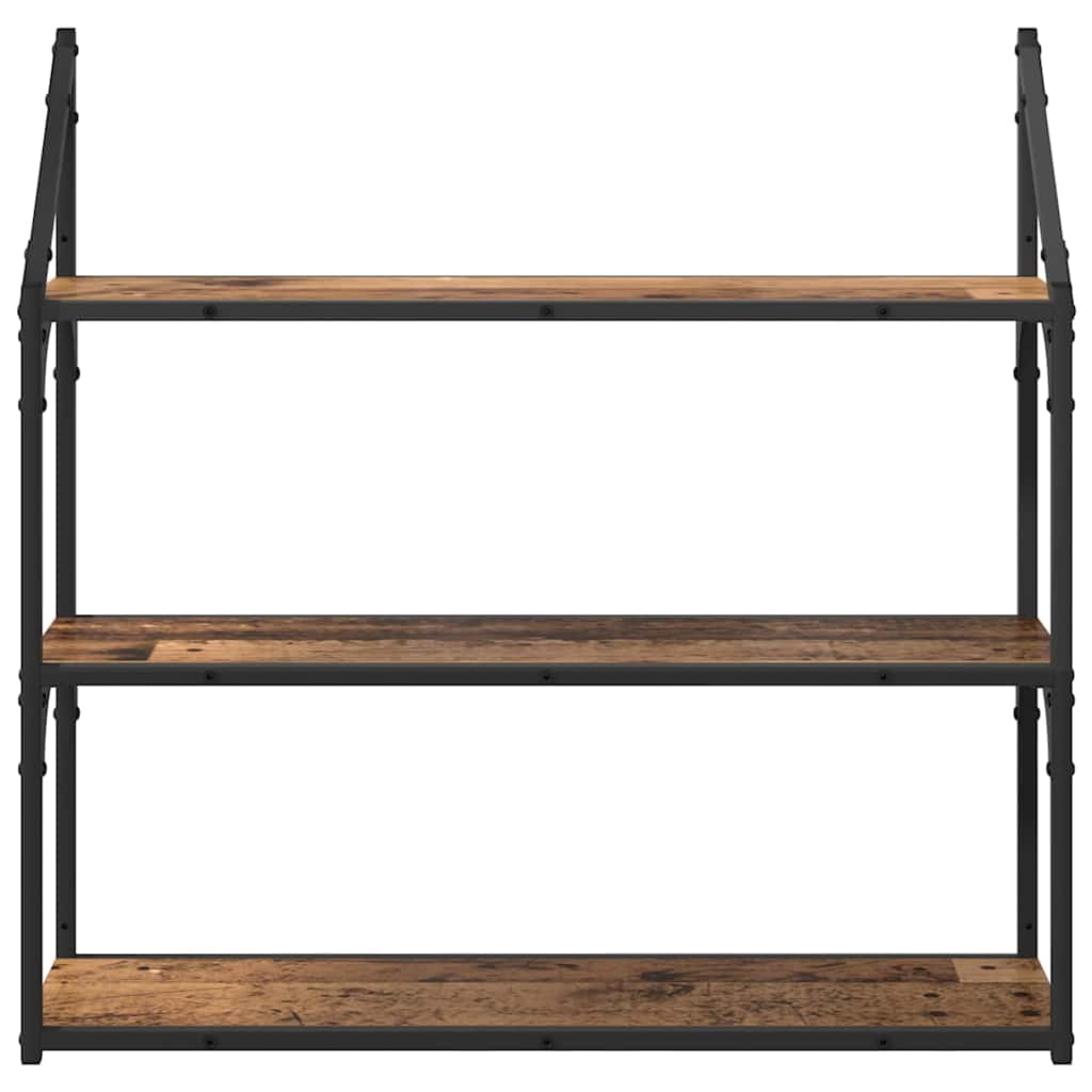 Falpolc polcokkal tárolóval Öreg fa 80 x 21 x 78,5 cm Faanyag