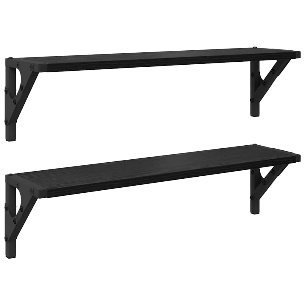Falpolcok Falra szerelhető 2 pcs Fekete tölgy 60 x 15 x 15,5 cm