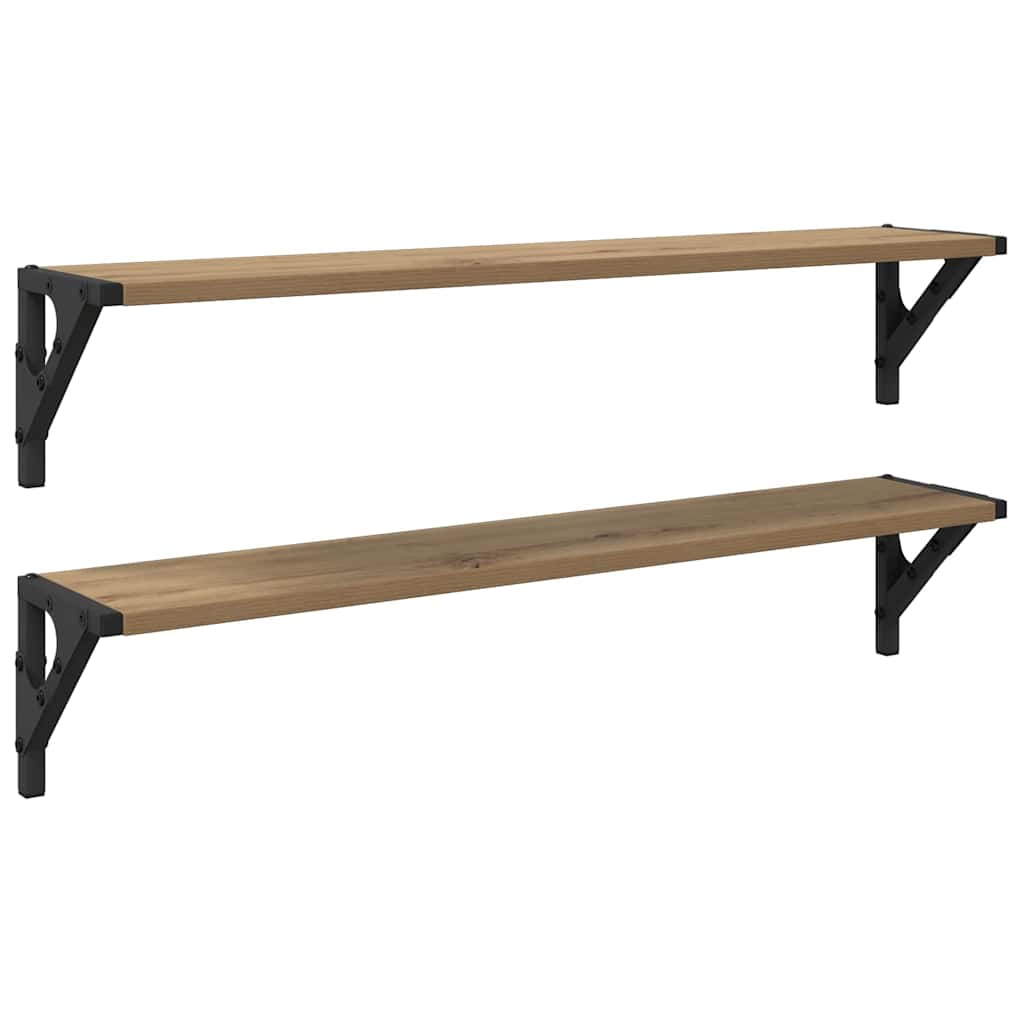 Falpolcok Falra szerelhető 2 pcs Artisan tölgy Szerelt Fa