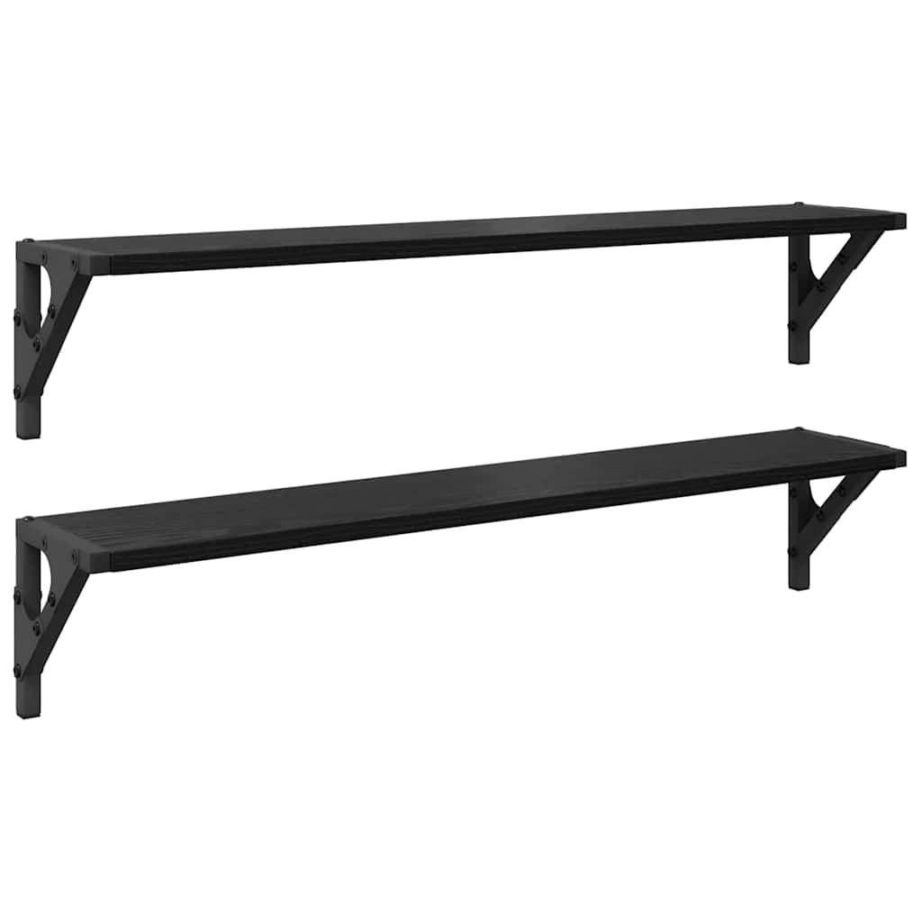 Falpolcok Falra szerelhető 2 pcs Fekete tölgy 80 x 15 x 15,5 cm